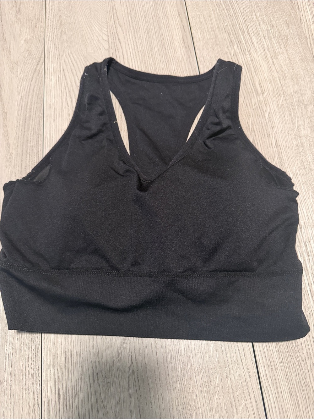Athletic Black V-Neck Racerback Sports Bra